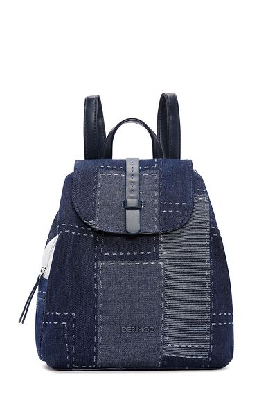Derimod Rucsac de damă din stofă albastră Jean 25SBD24626F