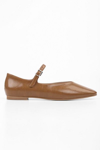 Shoeberry Γυναικείες μπαλαρίνες Jerry Caramel Skin