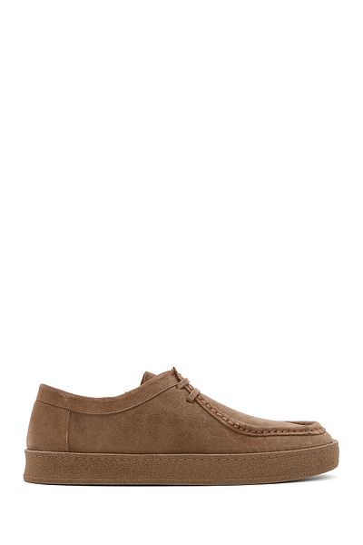 Derimod Men's Mink Laced Suede Leather Casual Shoes 25Sfd 630610