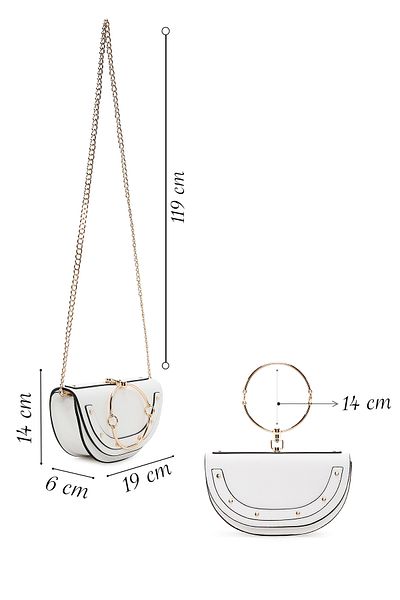 Derimod Geantă portofoliu mini rochie de seară cu lanț alb pentru femei 25SBD 290518