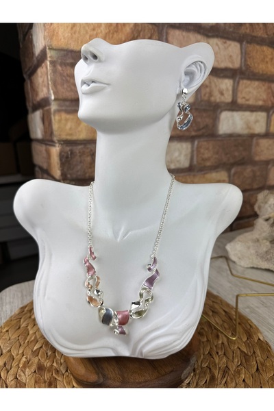 SEDEF TAKI Mineli kolye ve küpe takım