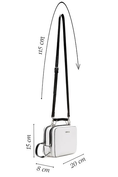 Derimod Geantă de damă, albă, cu curea lungă, tip crossbody 25SBD2412FT