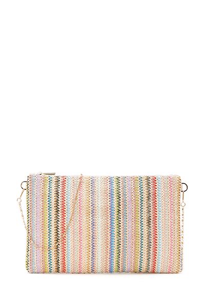Derimod Women's Multicolor Long Chain Strap Straw Portfolio Bag 25Sbd2207M7