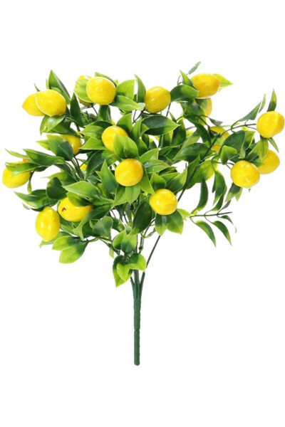 MD Aspiz Flowers باقة ليمون صناعية فاخرة (بدون وعاء) باقة فاكهة صغيرة من شجرة...