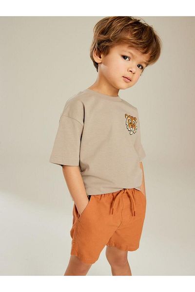 GAistKids Комплект от горна и долна част на къси панталони с бродерия на лъв за момче