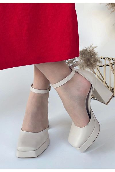 KAZAX Kawer Beige Skin Heeled Shoes