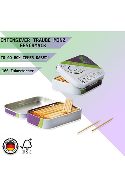 WUNDER Toothpicks Grape/Mint Grape/Mint 100 pieces
