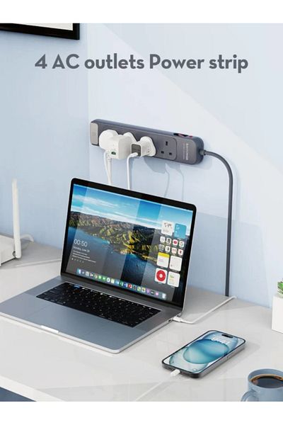 RavPower RAVPower 4-Port 3150W Extension Strip - Gray