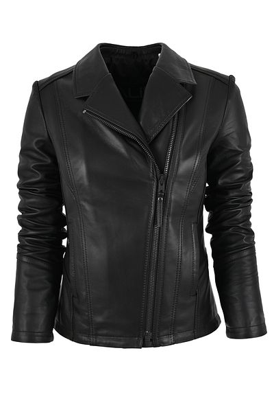 ALİN Opal Genuine Leather Jacket Black Women's Size Measurements Visual