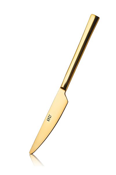 Avcı Klas Titanium Matt Gold 12 Pieces Dessert Knife 18/10 Stainless Steel