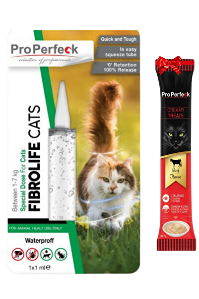 pro perfeck Kedi Ense Bit Pire Kene Deri Bakımı Bitkisel Damla Dış Parazit ( 1-7 Kg ) 1 Tüp Sıvı Ödül Hediyeli
