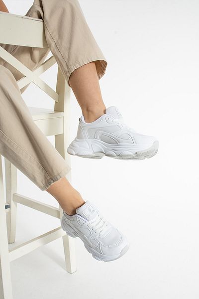 Getcho Pantofi sport pentru femei Nagen White Pantofi cu talpă înaltă din plasă, confortabili, respirabili, pentru mers zilnic