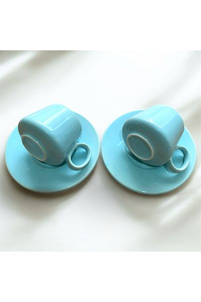 Nokta Turkish Coffee Cup 4 Pieces 2 Person Elite Series Blue
