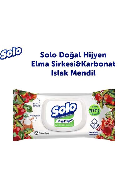 Solo Wet Towel Wipes 50 Sheets Apple Cider Vinegar & Baking Soda (3 Pk) 150 Sheets
