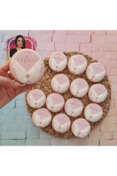 Tatlı Armağanlar İsimli Melek Kanadı Yenidoğan Baby Butik Kurabiye - 20 Adet