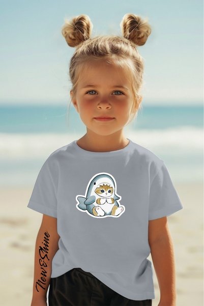 New Shine Dječja majica sa kawaii mačkama i širokim krojem