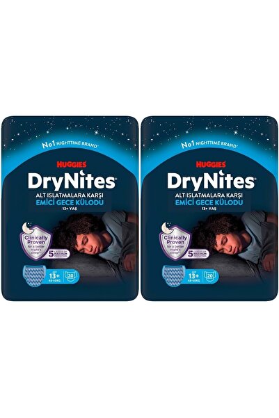 DryNites Emici Gece Külodu/Külot Bez Erkek 13+ Yaş (48-60KG) X Large 40 Adet ...