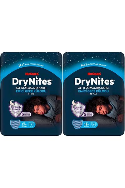 DryNites Night Slip/ Panty Diaper Male 13 Years Old 48-60kg Size XL 18 Pieces (2 Pk*9)