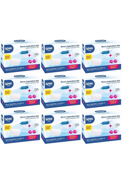 Wee Baby Burun Aspiratörü Seti Şeffaf (WEE945) (9 Lu Set)