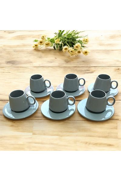 Nokta Elite Series - 12 Para Turkish Coffee Cup for 6 People Gray