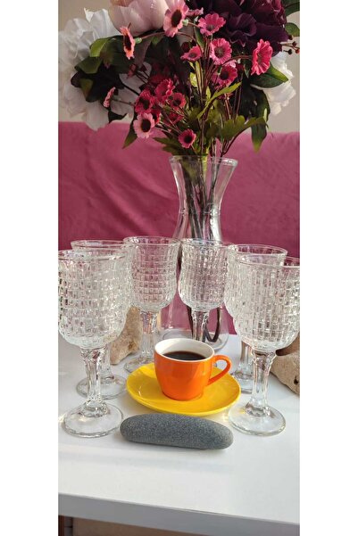 ORTAKÖY CENNETİ Sofia Legs Goblet and Glass, 150 Cc, Height 16 Cm, Mouth Widt...