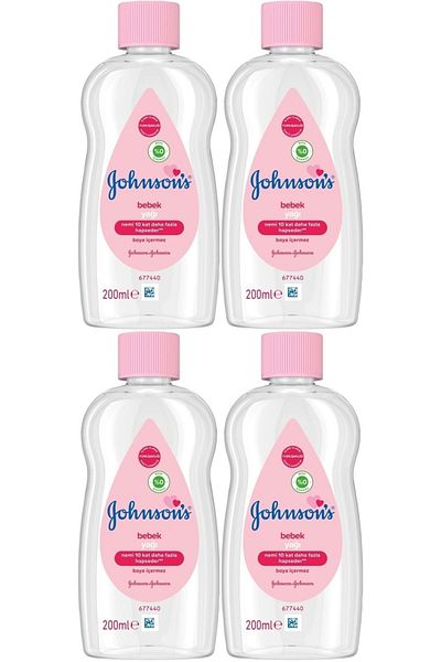 Johnson's مرطب جونسون بيبي أويل 200 مل (وردي) (مجموعة من 4 قطع)