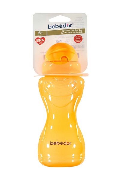 Bebedor Orange 330ml Sporty Glass with Straw