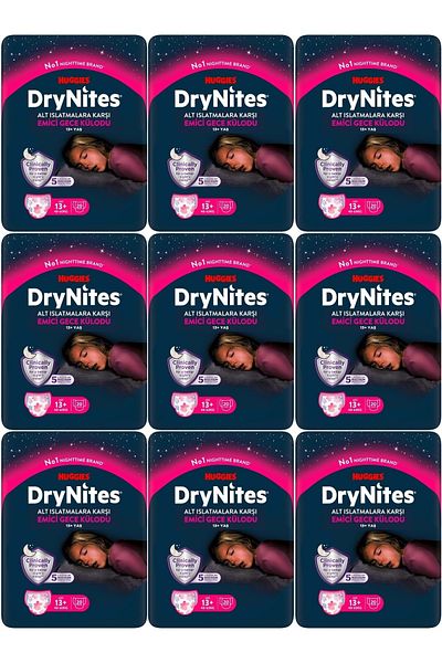 DryNites Night Panties / Panties Diaper Girl 13 Years Old, X Large Size (180 Pcs Mega Pack - 9Pk*20)