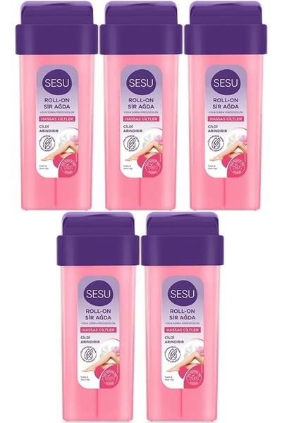 Sesu Roll-on Sir Ağda 100ml Pembe Hassas Cilt (5 Lİ SET)