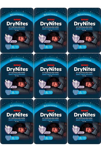DryNites Night Panties / Panty Diapers Men 13 Years 48-60kg XL 81 Currency (9Pk*9)