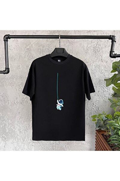 Tarzsokak Astronaut Baskılı Siyah Erkek