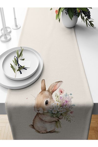 Bertille Home Spring Series 140X40 cm Digital Printed Runner (Spring Easter Easter)