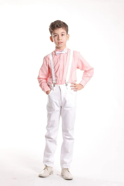 NOBLE STORE Băiat Copil 23 APRIL Costum demonstrativ Pantaloni Cămașă Papion Set