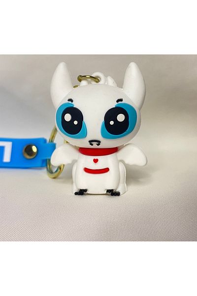 nss sky rock 3D Luxury Big Size How to Train Your Dragon White Silicone Keychain