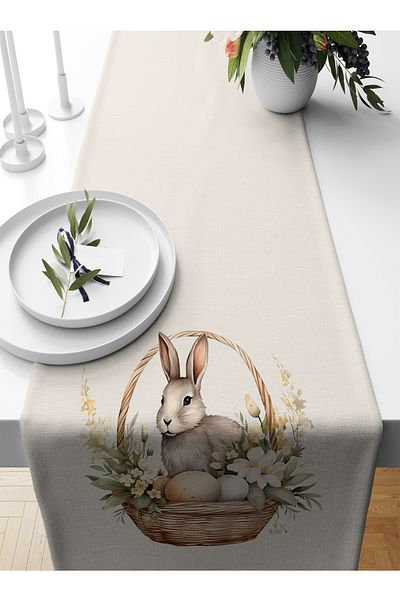 Bertille Home Spring Series 140X40 cm Digital Printed Runner (Spring Easter Easter)