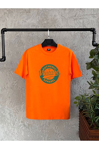 Tarzsokak خمر مطبوعة برتقالية كبيرة الحجم للرجال