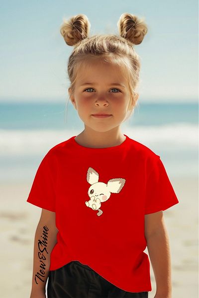 New Shine In the Cart, 1 T-Shirt Is a Gift for Purchases of 6 or More - Pıkaçu Printed Oversize Children's T-Shirt