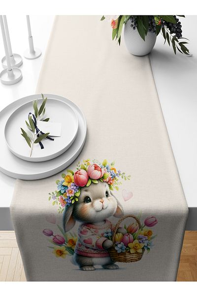 Bertille Home Spring Series 140X40 cm Digital Printed Runner (Spring Easter Easter)