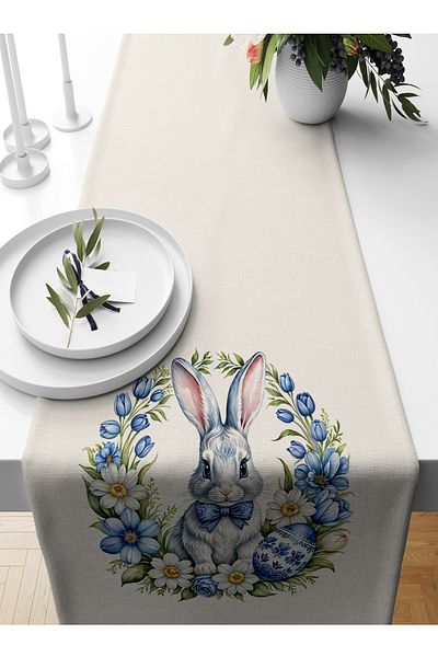 Bertille Home Spring Series 140X40 cm Digital Printed Runner (Spring Easter Easter)