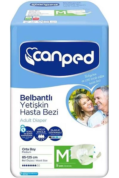 Canped Adult Waistband Diapers - Medium-M Medium Size, 45 Pieces (5Pk*9)