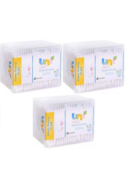 Uni Baby Ear Cleaning Swabs 300 Pieces Advantageous Box (Set of 3)