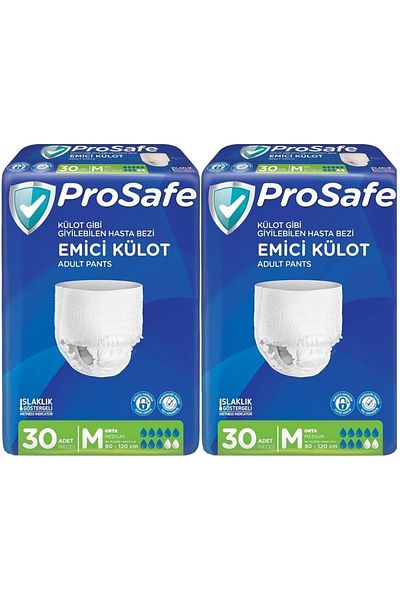 PROSAFE Medium-Medium Patient Diapers Absorbent Panties - 60 Pieces (2Pk*30)