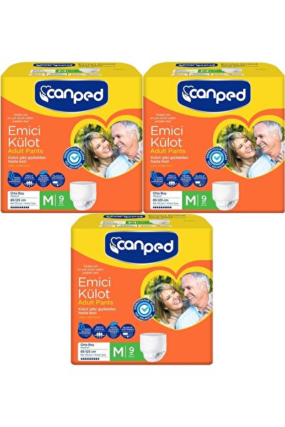 Canped M-Medium 27 قطعة سراويل داخلية ماصة (3PK*9)