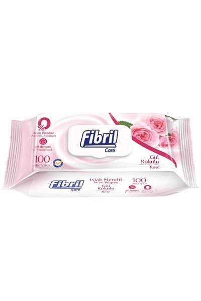 Fibril Wet Towel Wipes 100 Sheets Rose Plastic Cover (Set of 3) 300 Sheets