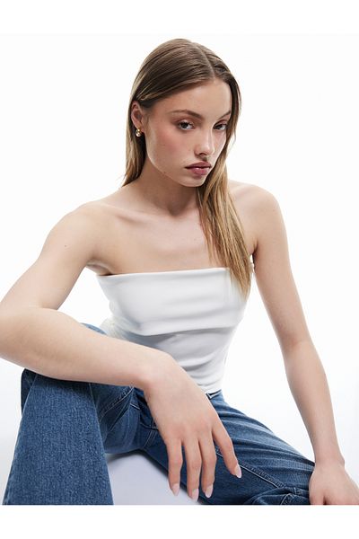 Koton Slim Fit Strapless Crepe Top