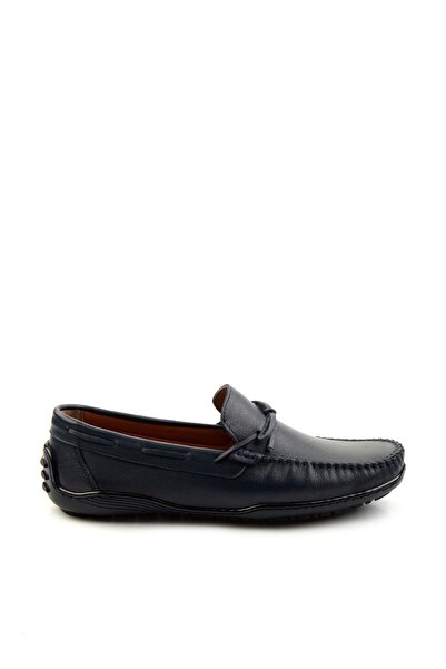 Bambi Lacivert Leather Erkek Loafer Ayakkabı E01082020143
