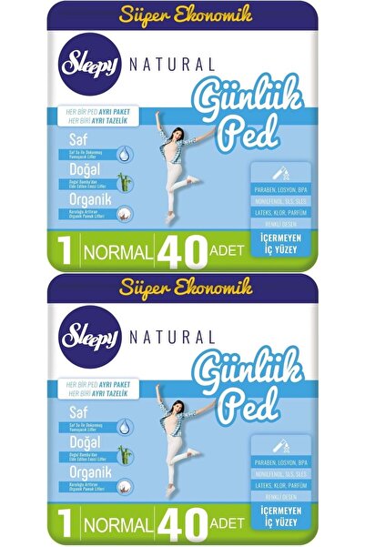 Sleepy Natural Günlük Ped Normal 80 Adet Süper Ekonomik Pk (2PK*40)