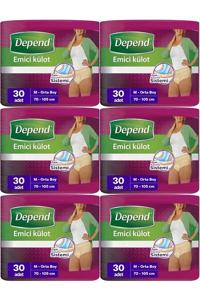 Depend Medium Women's Fabric Diaper 180 Pieces (6Pk*30)