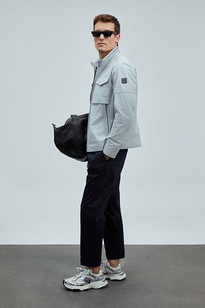 Lufian Ανδρικό παλτό Grey Seasonal Scott 111120066