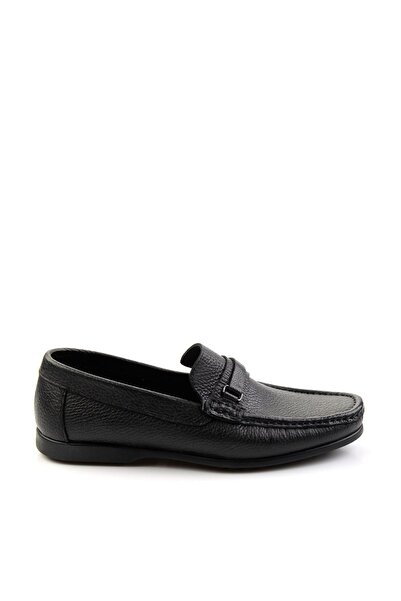 Bambi Siyah Leather Erkek Loafer Ayakkabı E01323201040